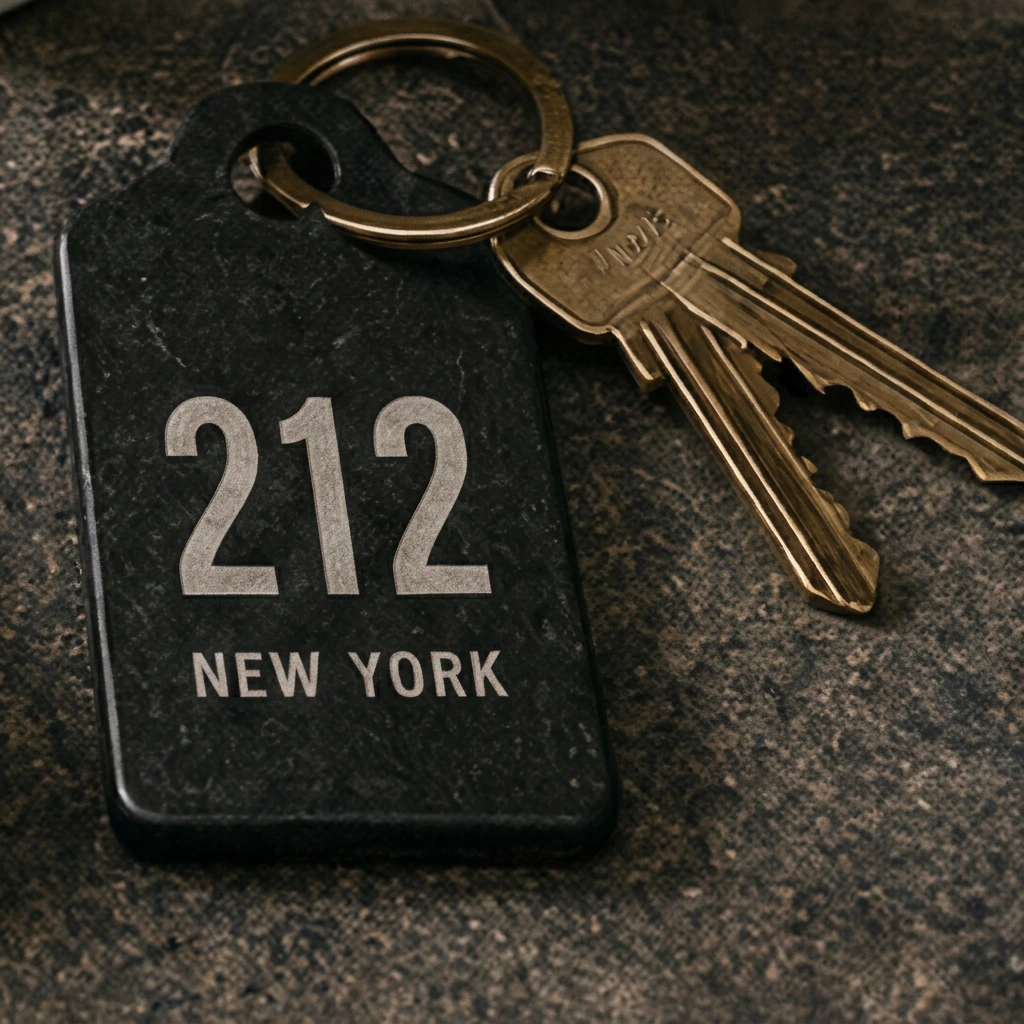 Taxi-yellow 212 New York key tag